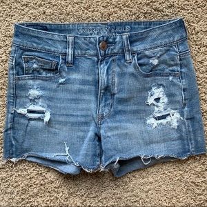 Light wash jean shorts